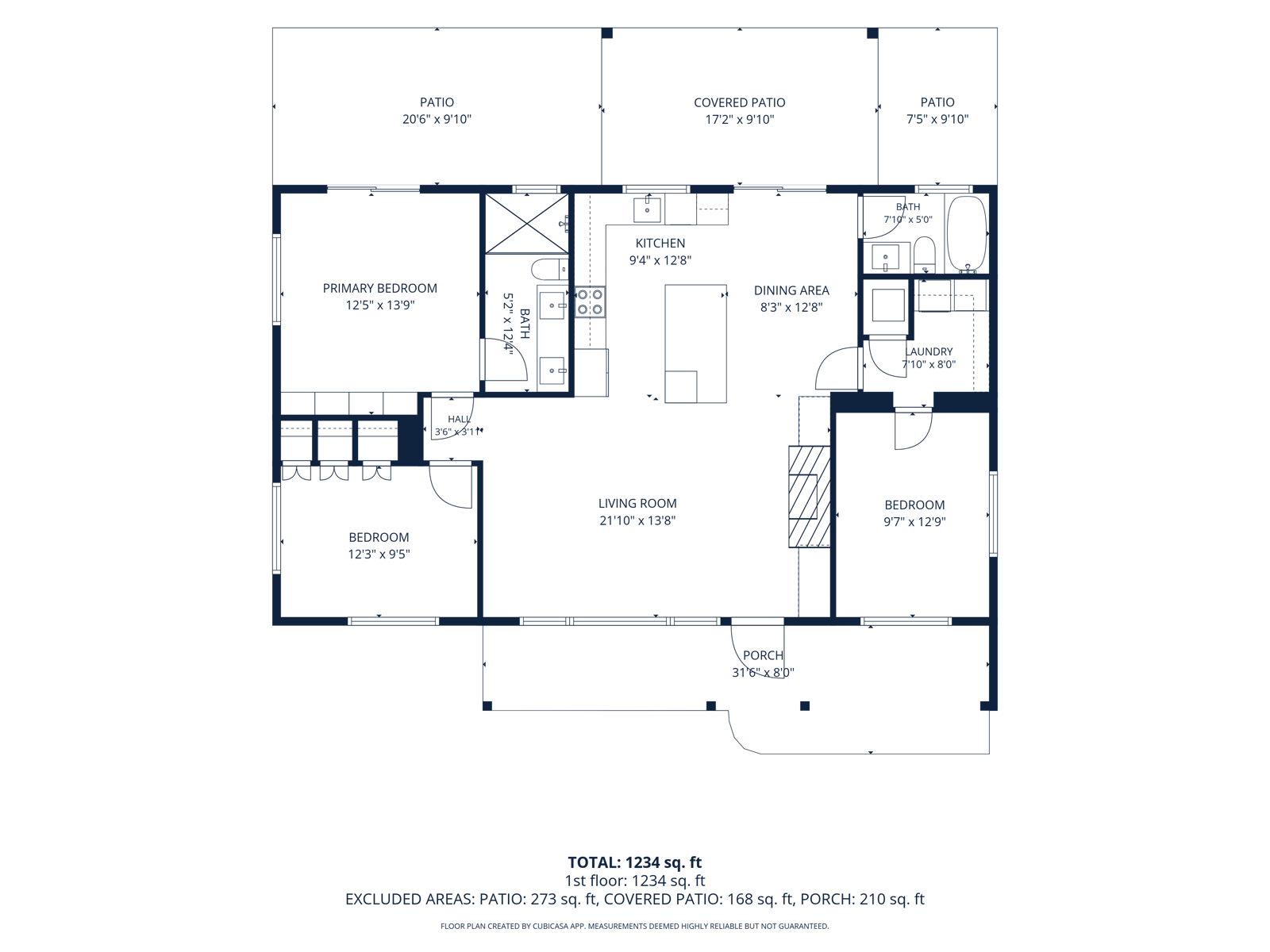 Floor plan of 259 SE 4th Avenue showing room layout and dimensions